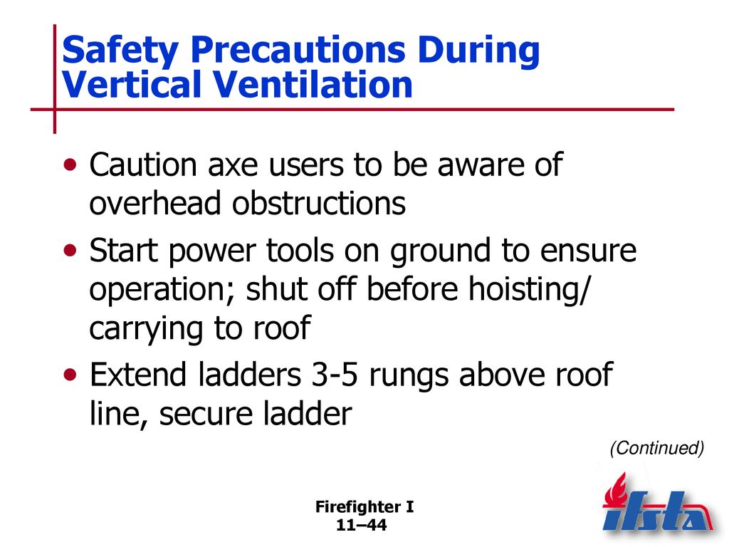 Safety Precautions During Vertical Ventilation
