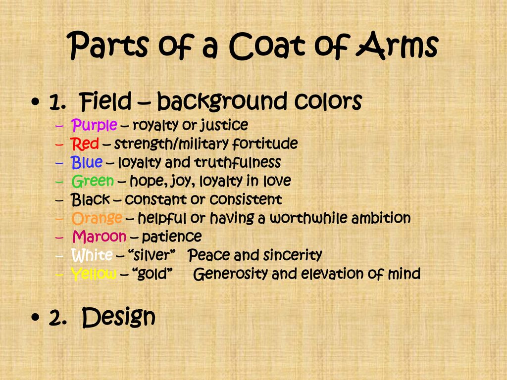 The study of the meaning of the coat of arms and family history. - ppt  download