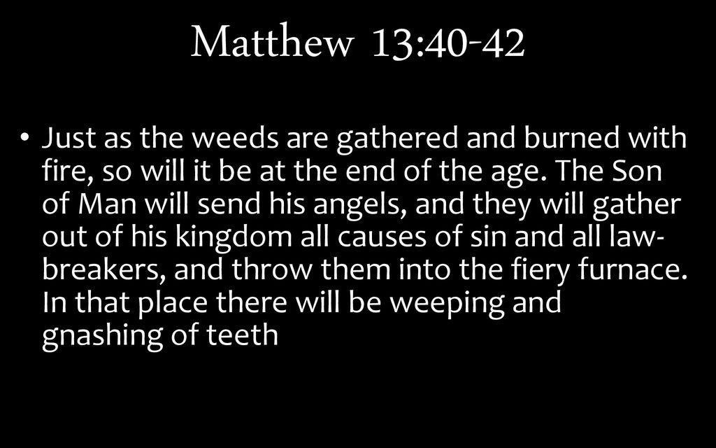 Matthew 13:40-42