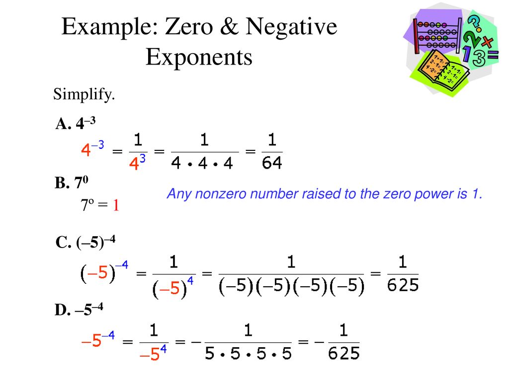 Zero and Negative Exponents - ppt download For Zero And Negative Exponents Worksheet