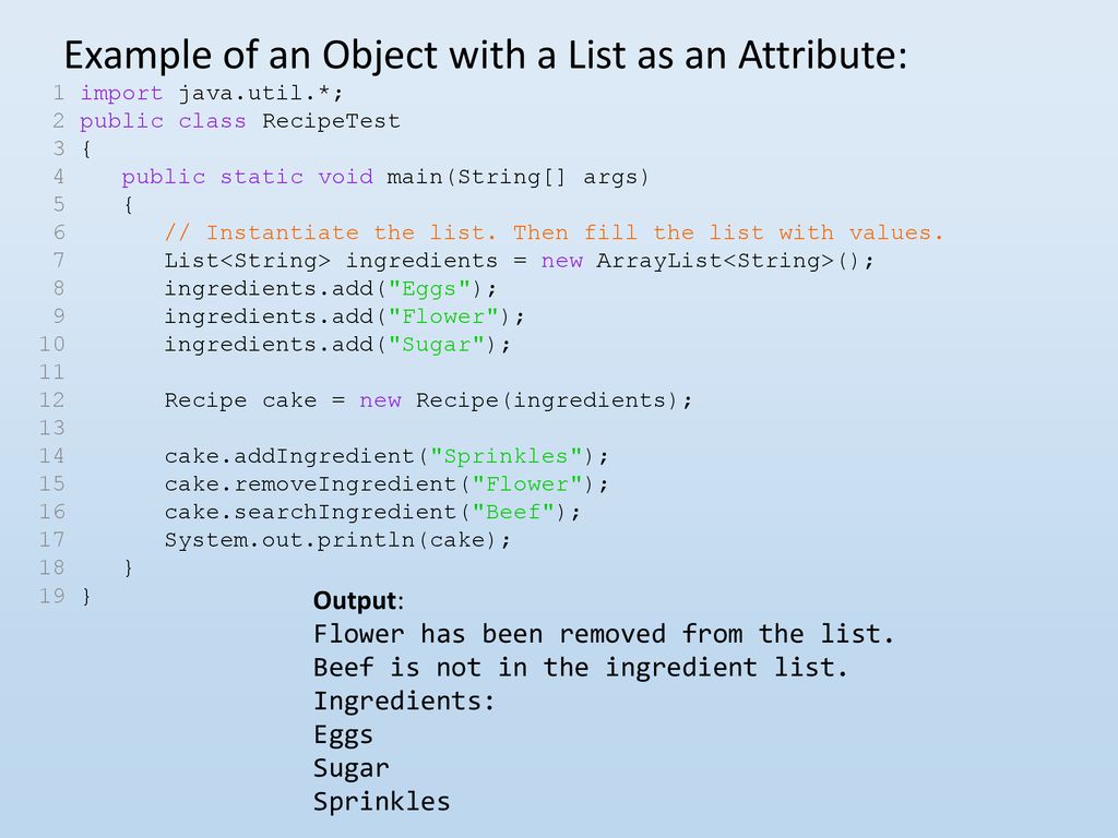 Objects With Arraylists As Attributes Ppt Download