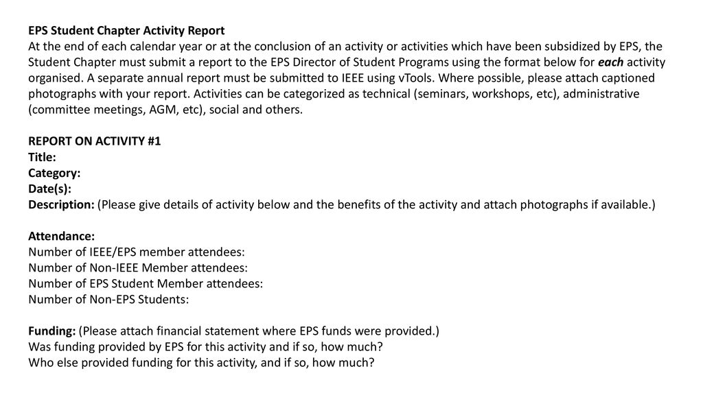 EPS Student Chapter Activity Report - ppt download