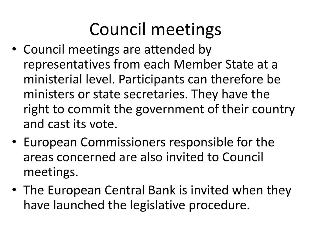 Council meetings