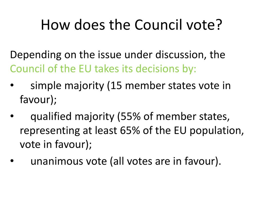 How does the Council vote