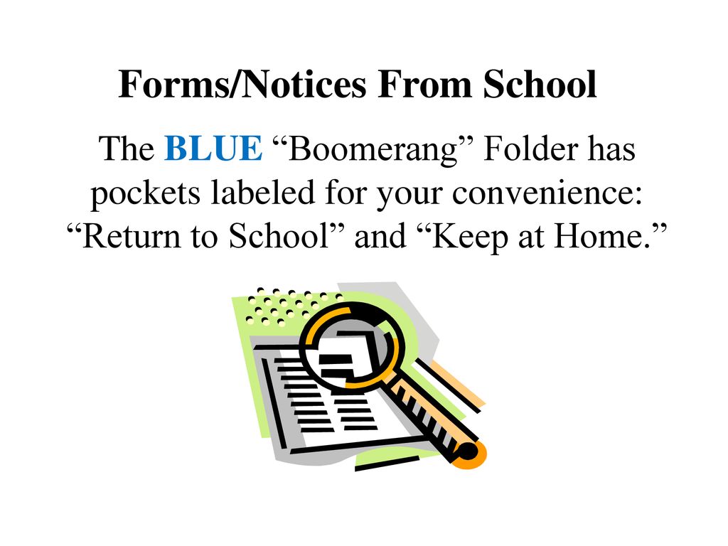 Forms/Notices From School