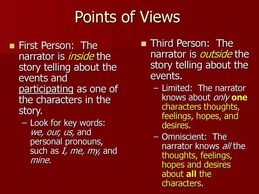 Types Of Points Of View In Narratives Ppt Download