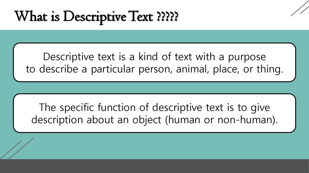 What Is Descriptive Text