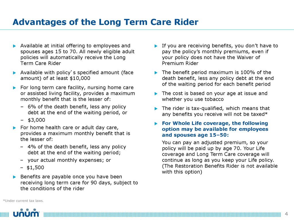 Long Term Care (LTC) Rider - ppt download