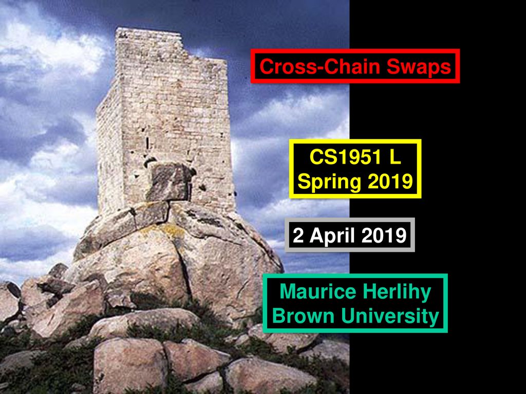 Cross-Chain Swaps CS1951 L Spring April 2019 Maurice Herlihy Brown University