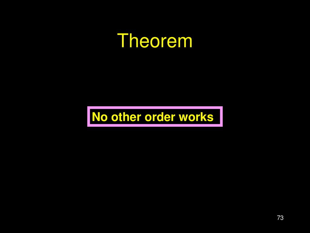 Theorem No other order works