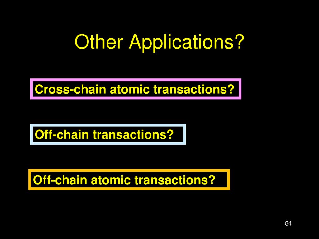 Other Applications Cross-chain atomic transactions