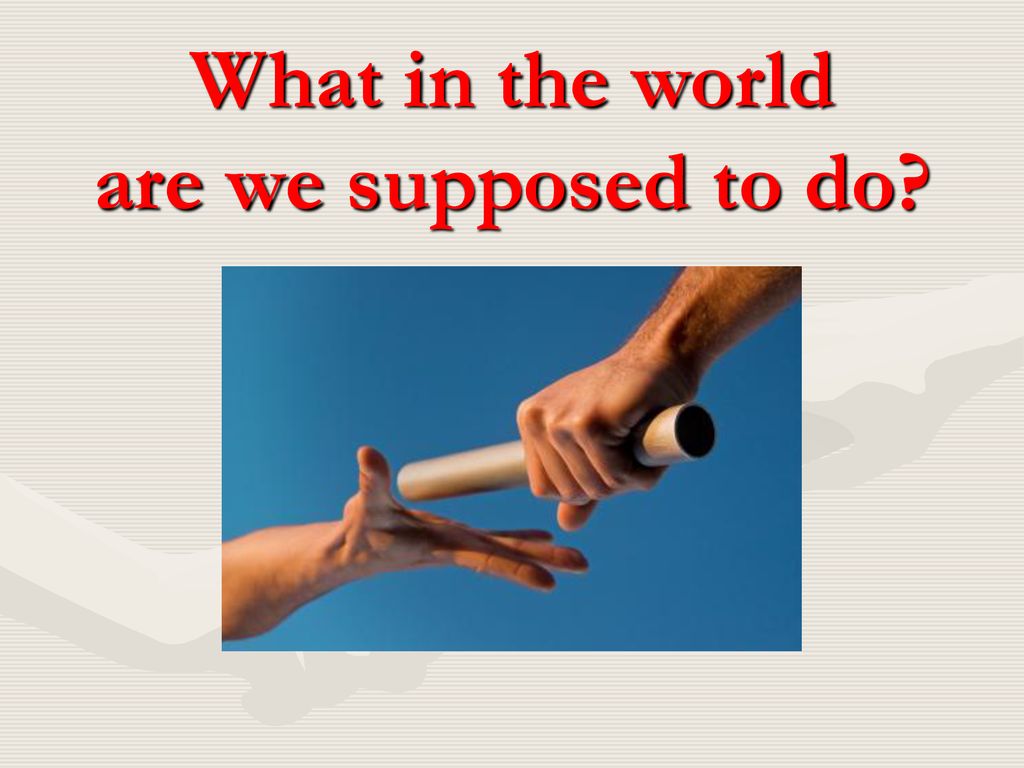What In The World Are We Supposed To Do Ppt Download