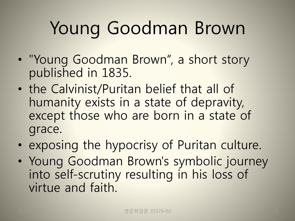 young goodman brown psychological analysis