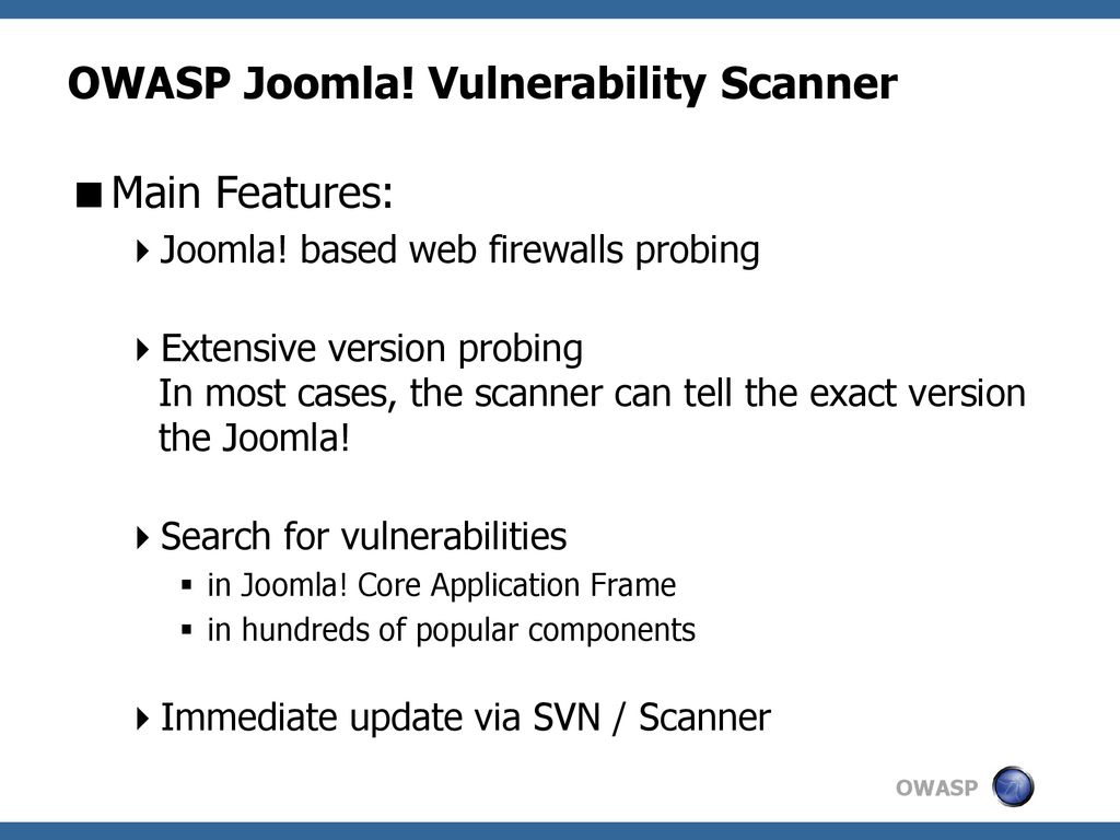 OWASP Joomla! (CMS) Vulnerability Scanner Project Flyer - ppt download