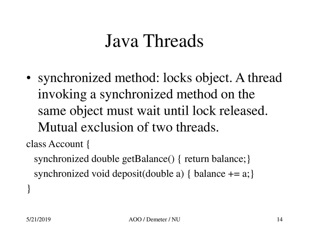 Coordination aspect Review of AOP Summary of threads in Java - ppt download