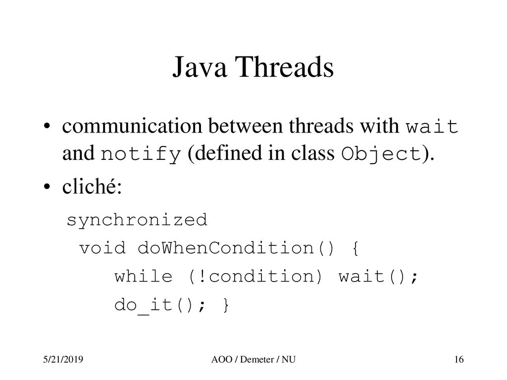 Coordination aspect Review of AOP Summary of threads in Java - ppt download