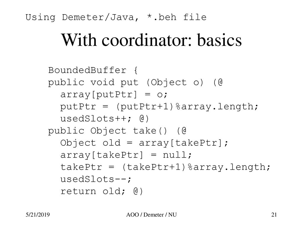 Coordination aspect Review of AOP Summary of threads in Java - ppt download