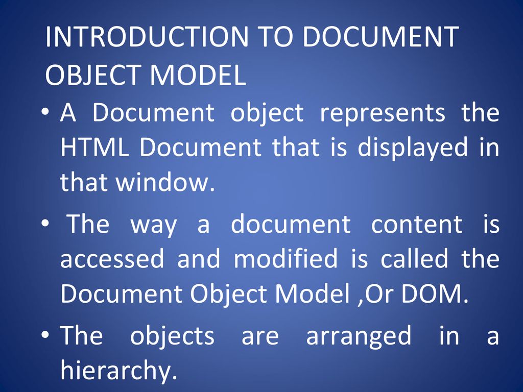 JAVA SCRIPT OBJECTS & DOM - ppt download