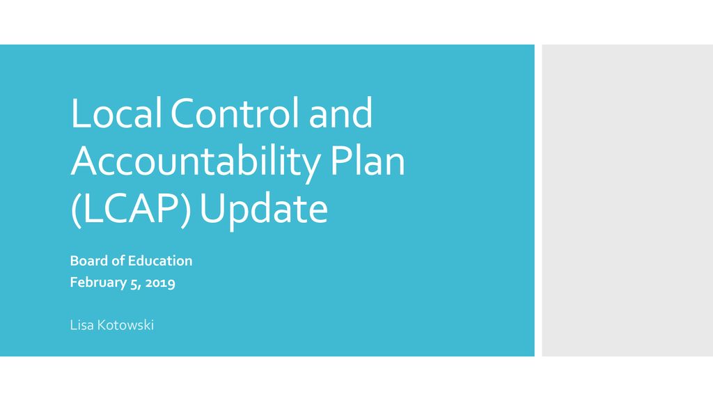 Local Control and Accountability Plan (LCAP) Update