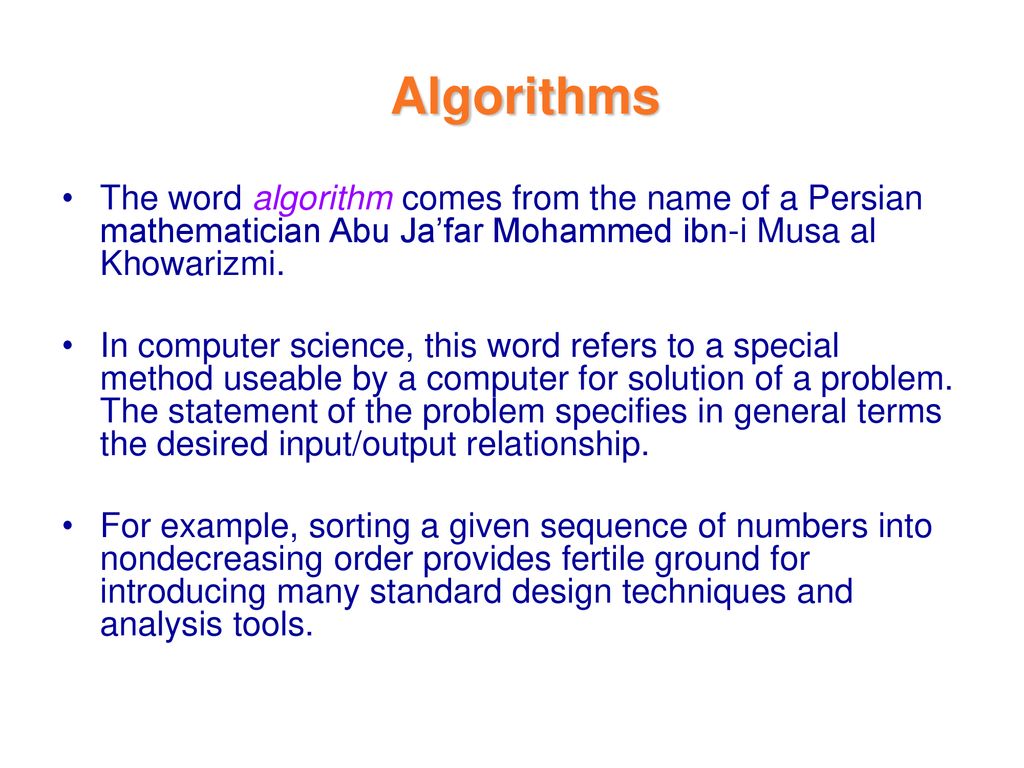 Algorithms Presented By:- Mr. Anup Ashok Shinde BBA (C.A) Dept. - ppt ...