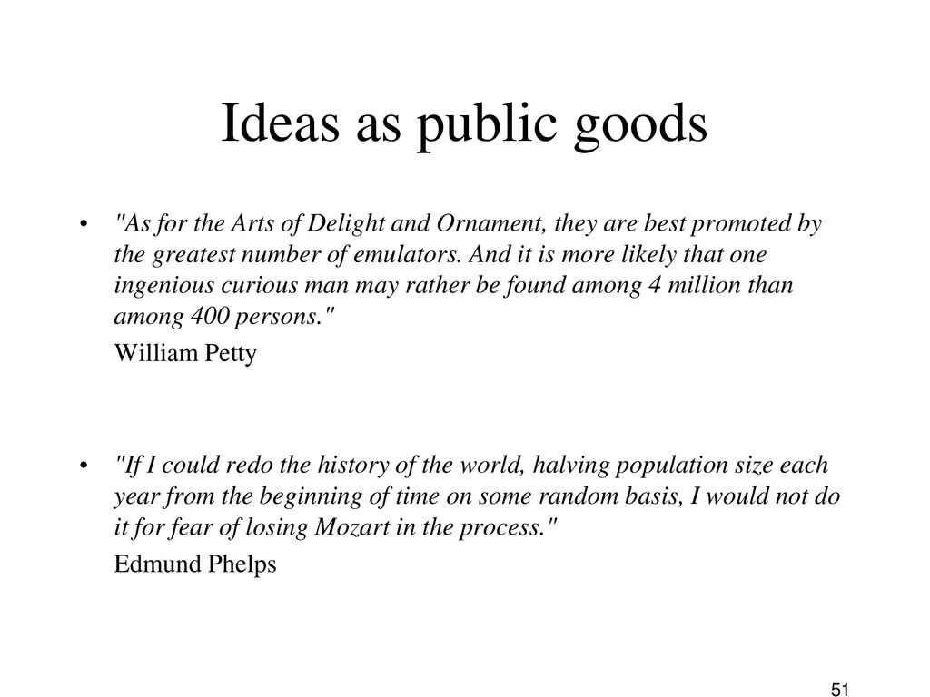 Ideas as public goods