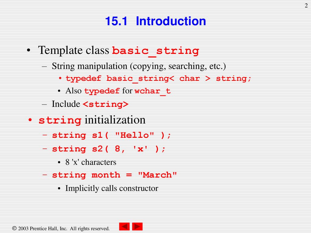 Chapter 15 - Class string and String Stream Processing - ppt download