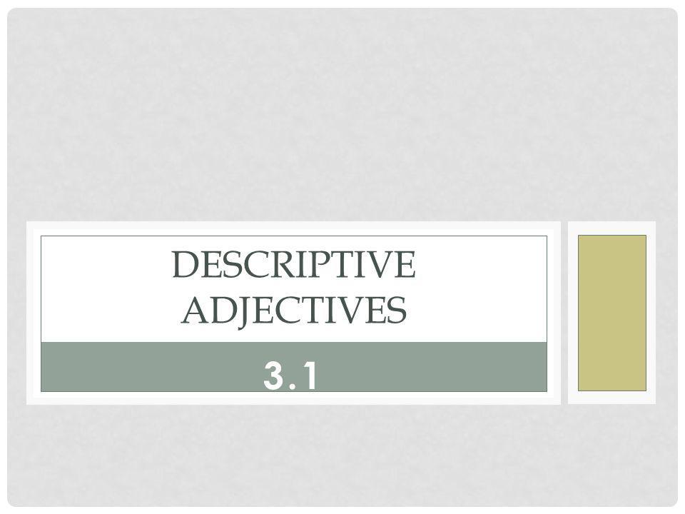 Descriptive Adjectives