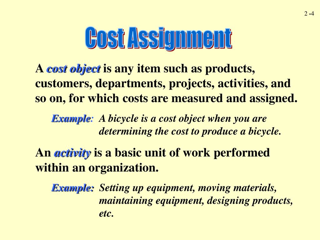 cost assignment and example