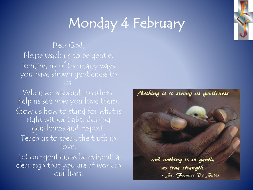 Monday 4 February