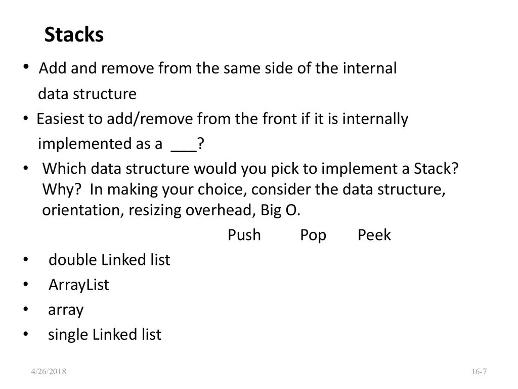 Lecture 16 stacks and queues cse 26 ppt download