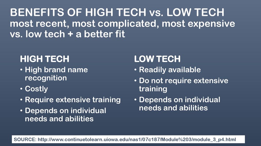High-Tech Versus Low-Tech Instructional Strategies: A Comparison