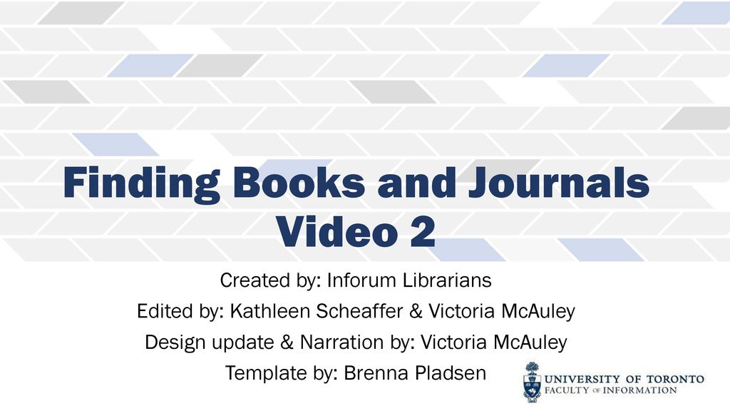 Finding Books and Journals Video 2
