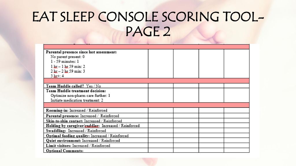 Neonatal Abstinence Syndrome EAT SLEEP AND CONSOLE METHOD Changing the way  we look at the withdrawal process. - ppt download