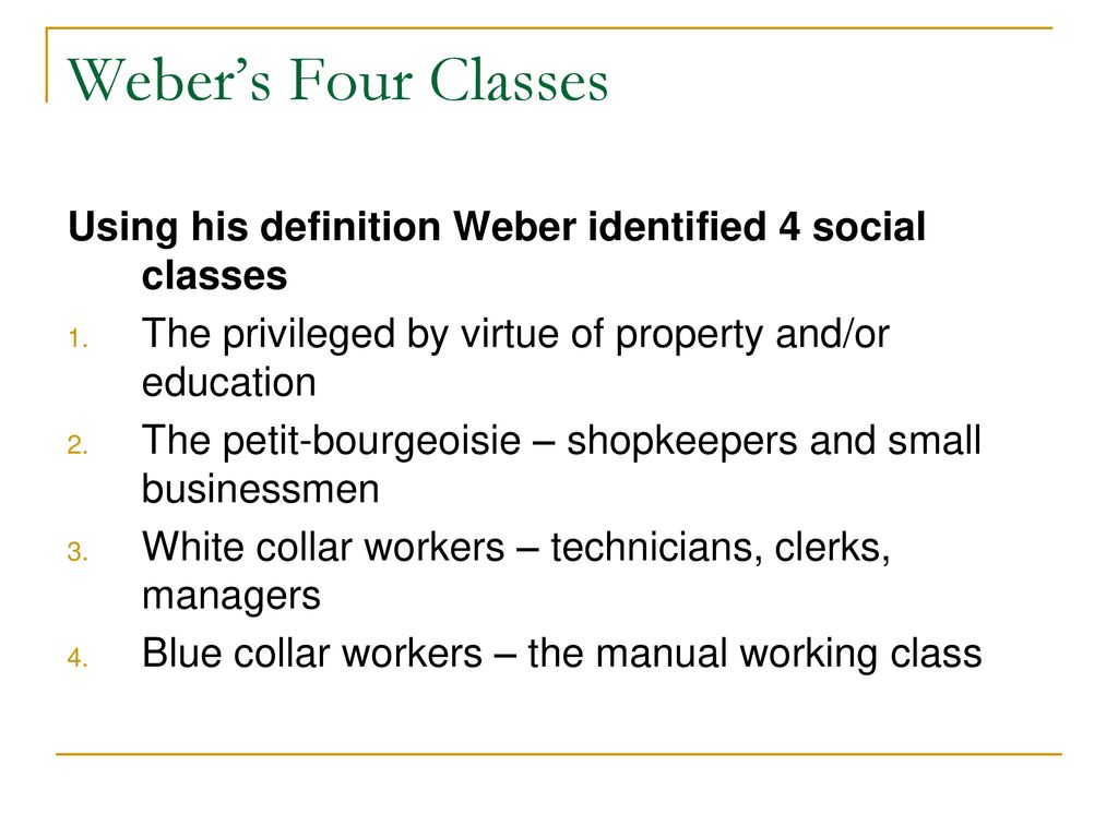 weber class status party