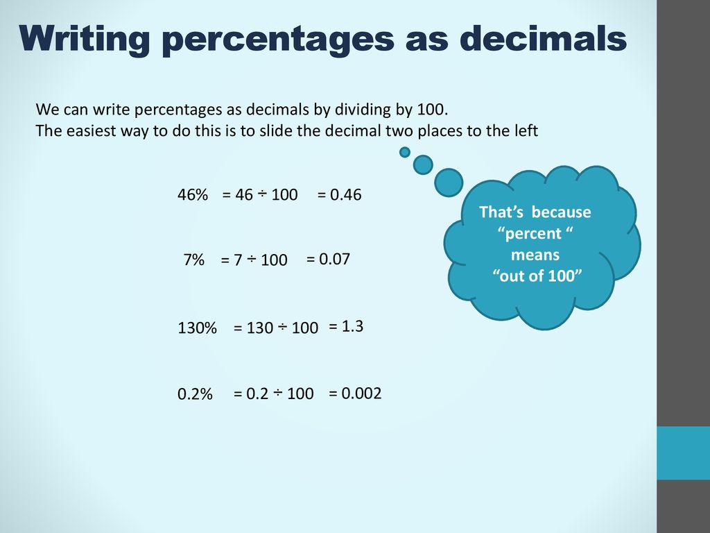 Working with Percentages. - ppt download