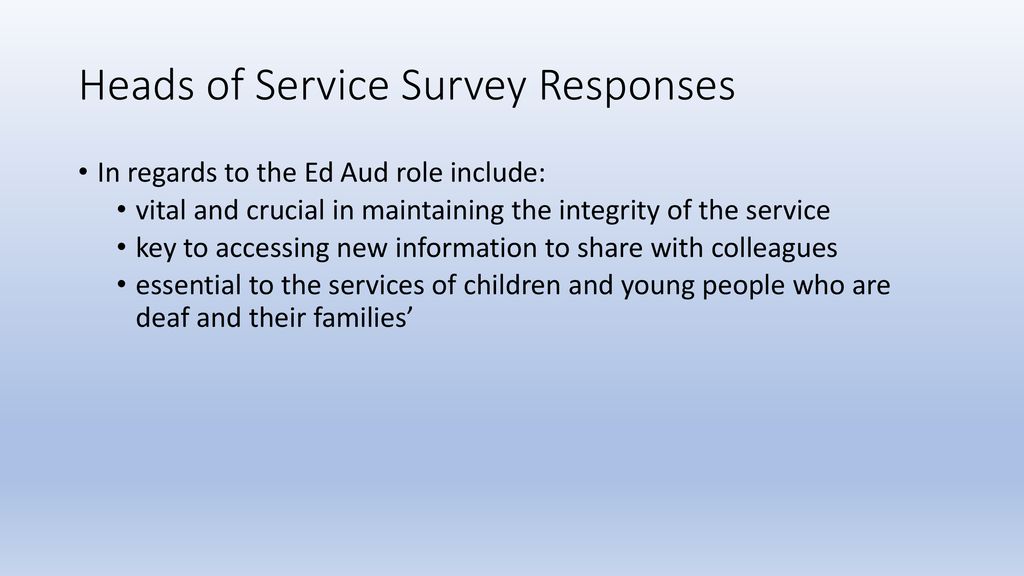 Heads of Service Survey Responses