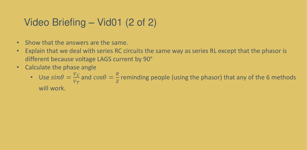 Video Briefing – Vid01 (2 of 2)