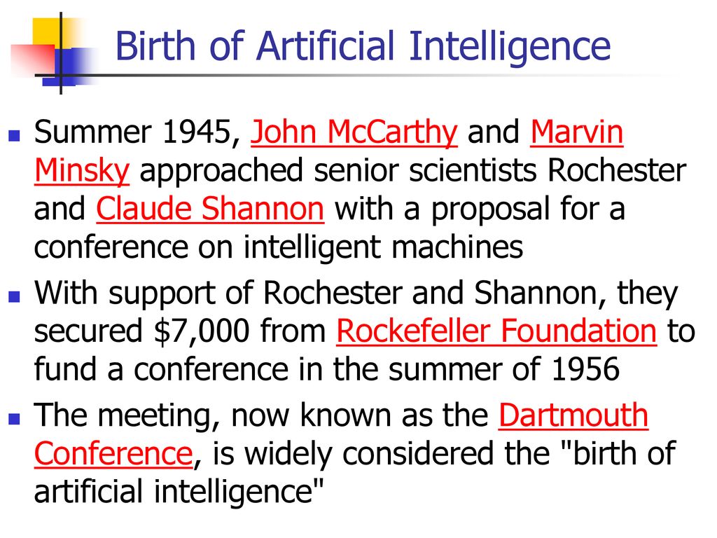 Birth of Artificial Intelligence