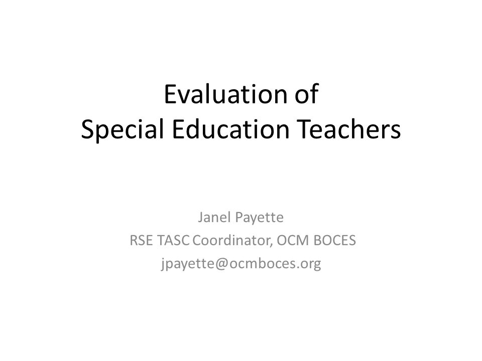 Evaluation of Special Education Teachers