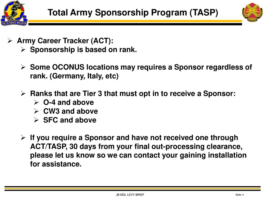 Total Army Sponsorship Program Army Support Activity (ASA) Fort Dix - ppt download