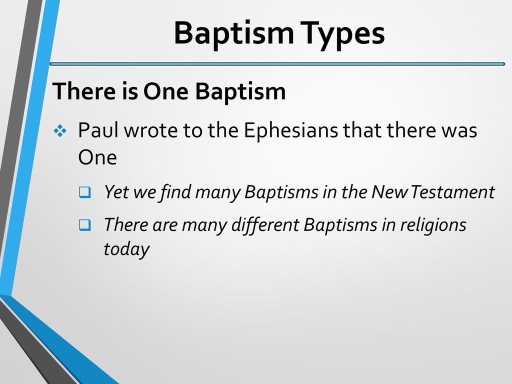 Baptism Types There is One Baptism