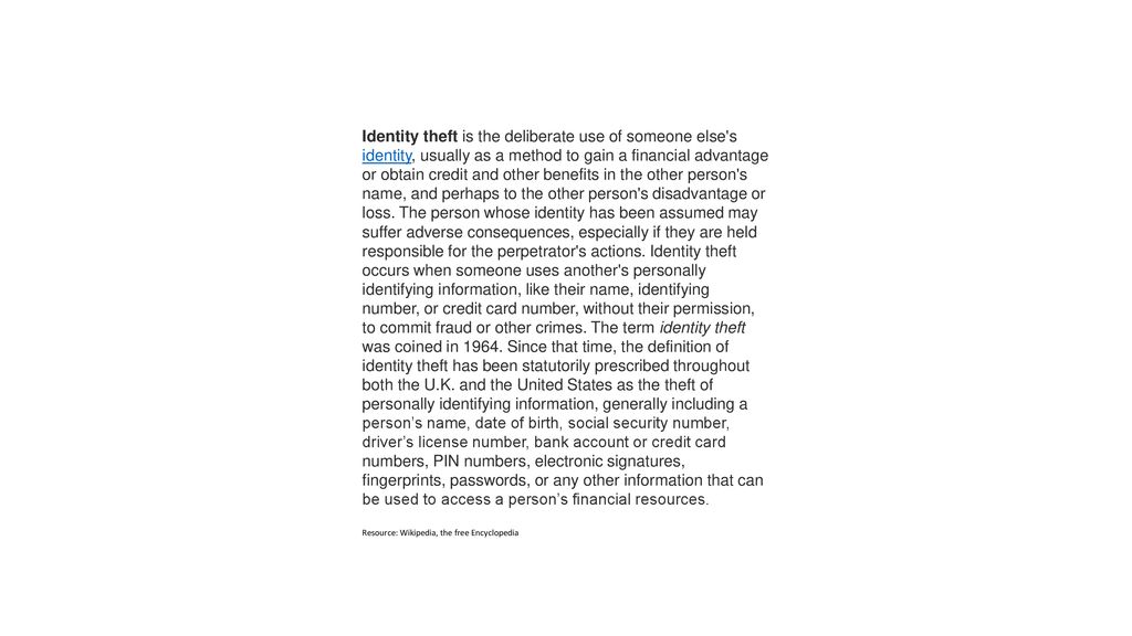 Brentwood Police Identity Fraud Theft Information Packet Ppt