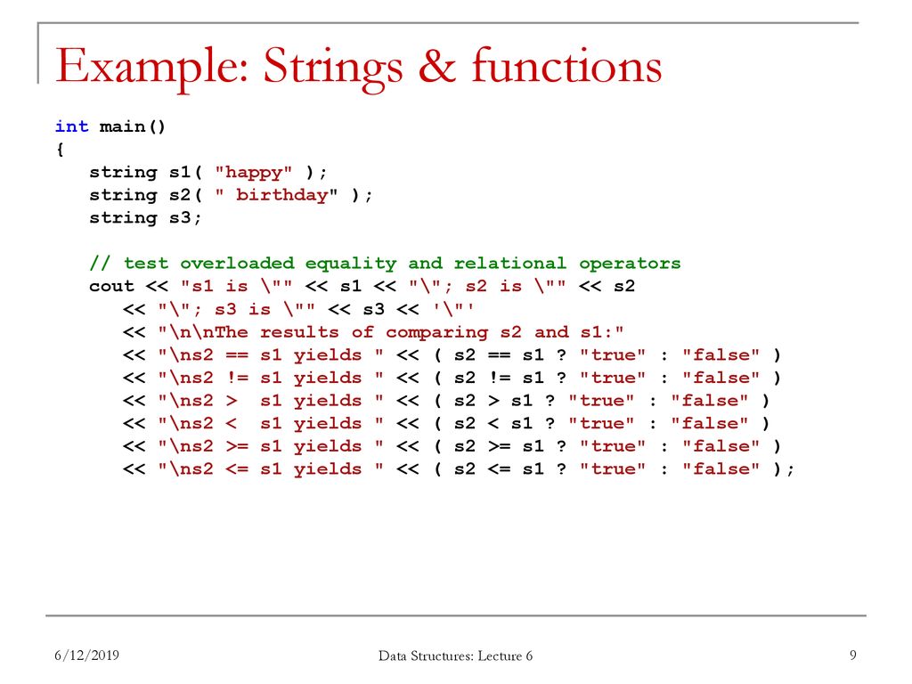 Instructor: Dr. Michael Geiger Spring 2019 Lecture 6: Strings - ppt ...