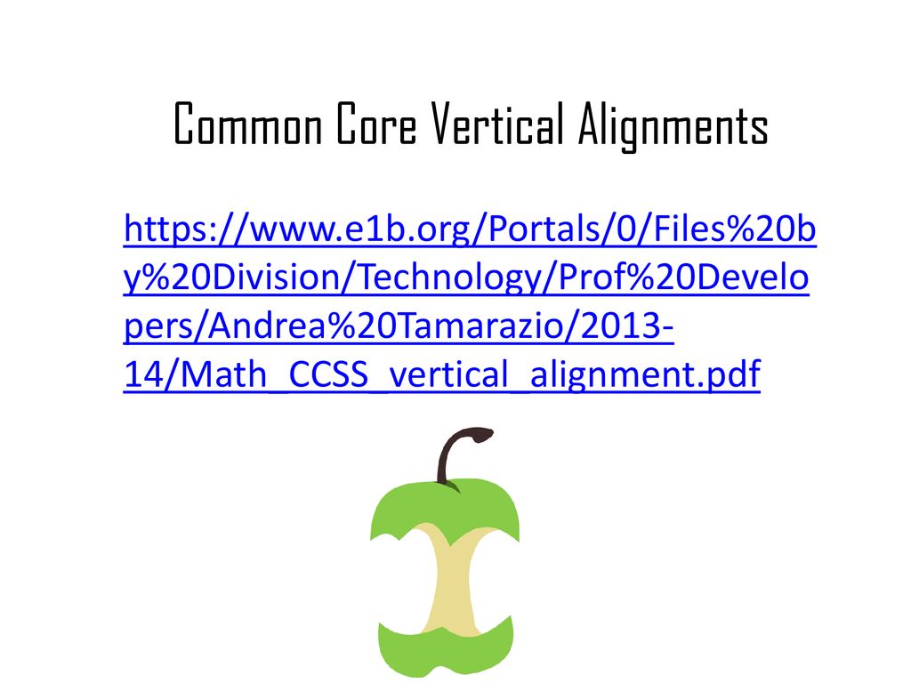 Common Core State Standards Vertical Alignment Charts Math
