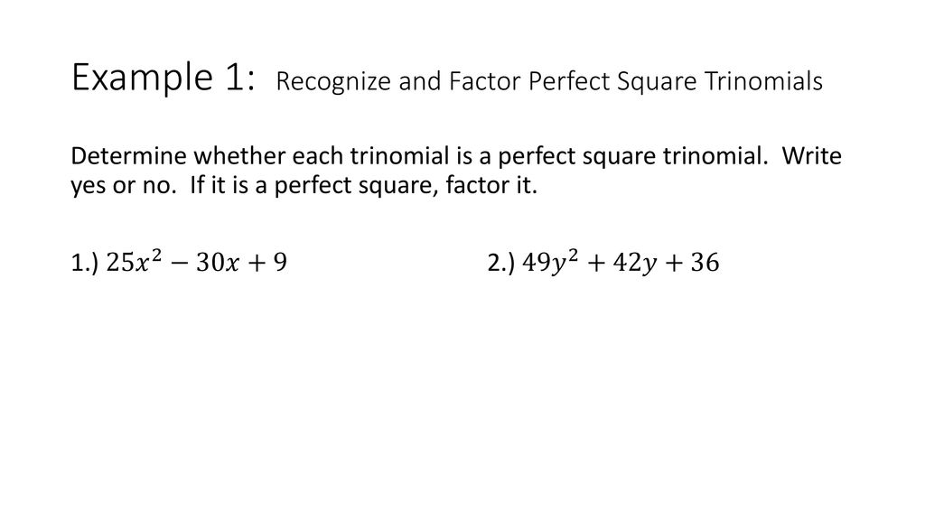 8-9 Notes for Algebra 1 Perfect Squares. - ppt download