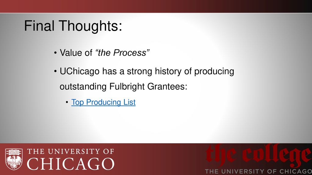 Final Thoughts: Value of the Process