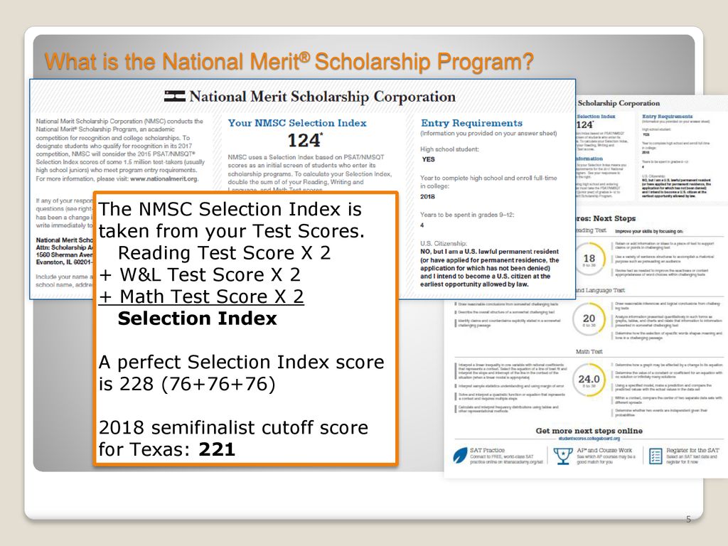 PSAT Scores and College Readiness ppt download