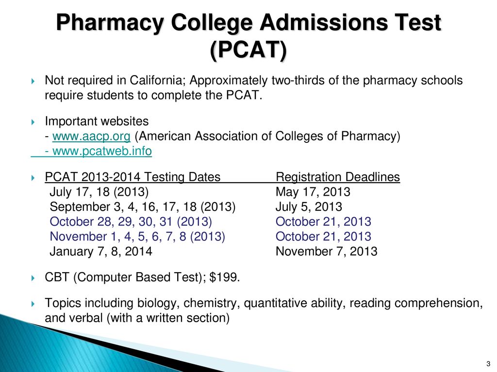 Pcat Schedule 2025