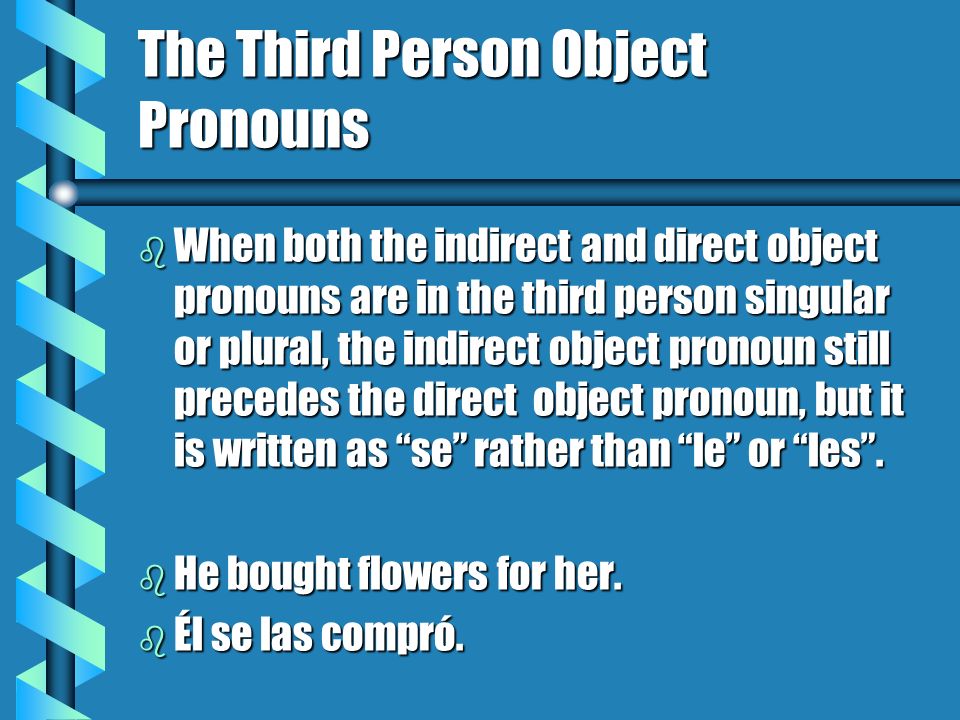 The Third Person Object Pronouns