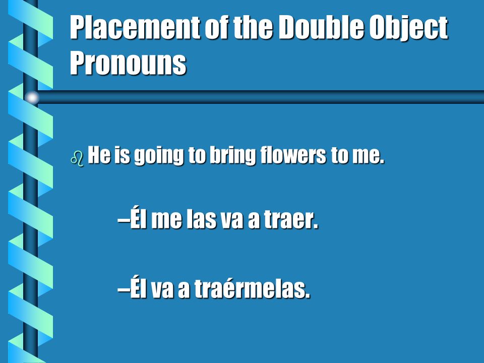 Placement of the Double Object Pronouns